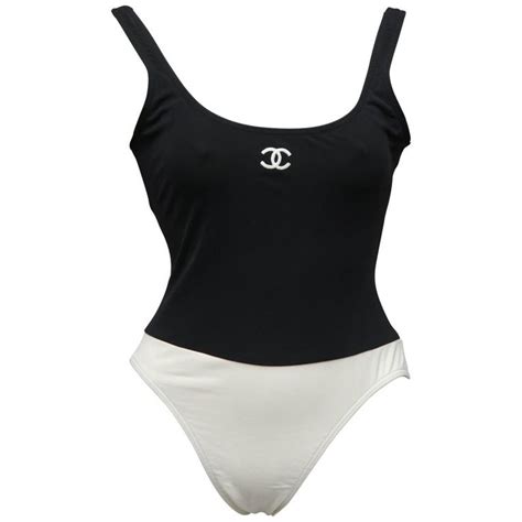 chanel black and white swimsuit|chanel bathing suit one piece.